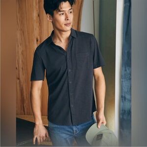 Faherty Short-Sleeve Sunwashed Knit Shirt Black